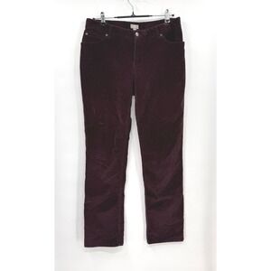 J. Jill Size 8 Slim Leg Pants Womens Purple Corduroy Stretch Mid Rise 5-Pocket